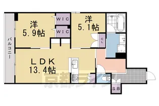 ラ・ポーズ長岡京【202号室】の間取り