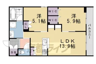 ラ・ポーズ長岡京【204号室】の間取り