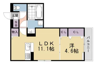 GRAMM西衣手町【2階】の間取り