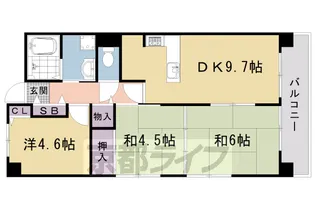 サンヴェール太秦【7階】の間取り