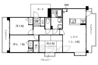 ダイアパレスオーセント鳴滝【301号室】の間取り