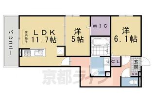 GRAMM桂稲荷山【3階】の間取り