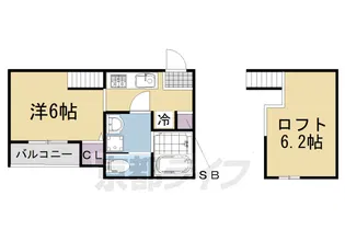 The Lotus Court 墨染【2階】の間取り
