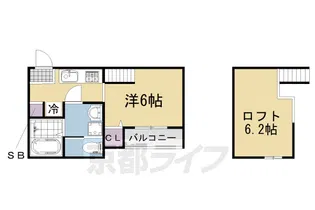 The Lotus Court 墨染【1階】の間取り