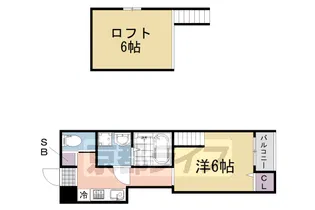 The Lotus Court 墨染【1階】の間取り