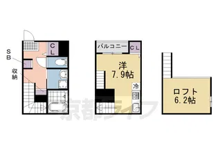 The Lotus Court 墨染【1階】の間取り
