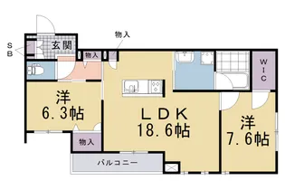 Maison de Gallerie Takii【201号室】の間取り