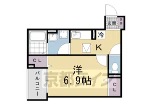 ヒカルサ京都伏見深草【1階】の間取り