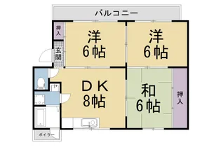 御池ハウス【3-A号室】の間取り