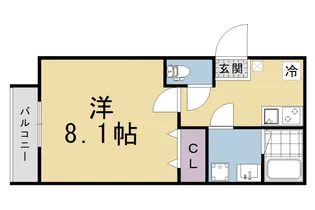 Villa Par le vent【101号室】の間取り