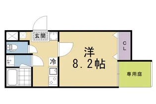 Villa Par le vent【102号室】の間取り