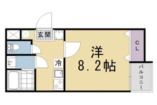Villa Par le vent【202号室】の間取り