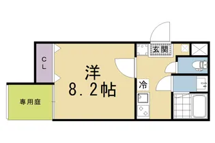 Villa Par le vent【103号室】の間取り