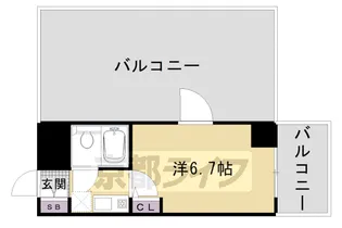 DETOM−1京都外大南【809号室】の間取り