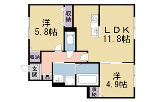 MAISON F B棟【105号室】の間取り