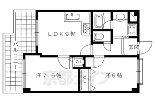 グリーンエクセル西院【502号室】の間取り