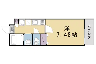 La Fite GOSHOKITA Ⅱ【107号室】の間取り