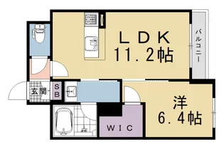 ヴィアソーレ竹田【202号室】の間取り