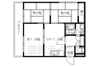 京都府京都市中京区西ノ京伯楽町【マンション】の間取り