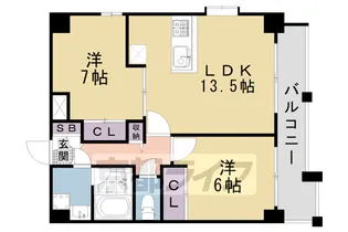 京都府京都市下京区西七条掛越町【マンション】の間取り