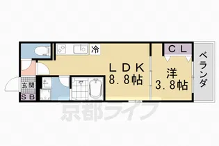 フォレ山科【3階】の間取り