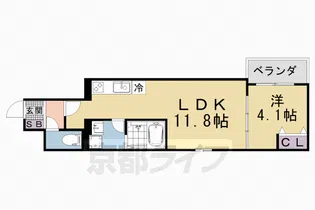 フォレ山科【3階】の間取り