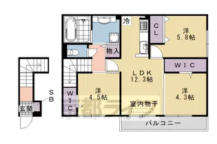 グレイスコート桂【2階】の間取り