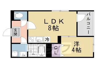 リラヴィ椥辻【3階】の間取り
