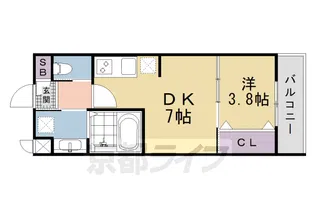 ファステート九条河原町レイヴ【3階】の間取り