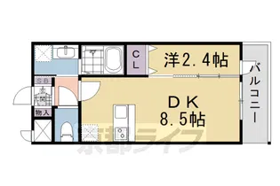 ファステート九条河原町レイヴ【4階】の間取り