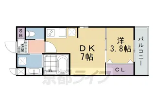 ファステート九条河原町レイヴ【4階】の間取り
