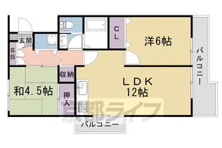 京都府京都市右京区嵯峨広沢南野町【マンション】の間取り