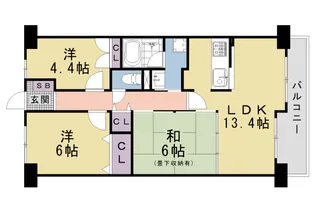 グランシティ京都1番館【7階】の間取り