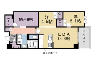 レーベン京都河原町五条ONE SUITE【605号室】の間取り