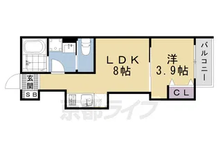 D porta pine【401号室】の間取り