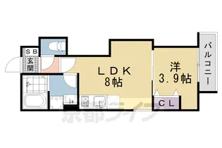 D porta pine【102号室】の間取り