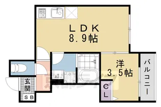 D porta pine【205号室】の間取り