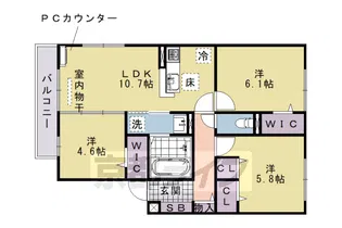 アーバングレイス【1階】の間取り