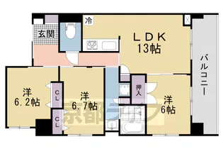 フラン スラージュ枚方【206号室】の間取り