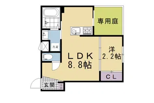 リアコート北山【102号室】の間取り