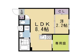 リアコート北山【103号室】の間取り
