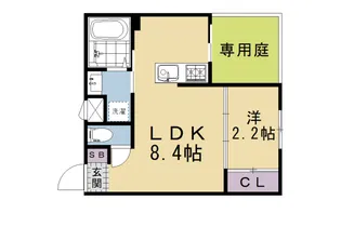 リアコート北山【104号室】の間取り
