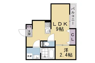 リアコート北山【106号室】の間取り