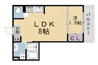 リアコート北山【107号室】の間取り