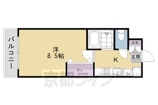西院くめマンション【8階】の間取り