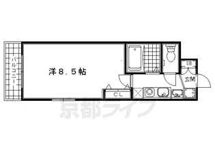西院くめマンション【6階】の間取り