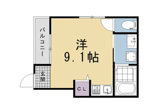 アリスタ仏教大学前10【101号室】の間取り