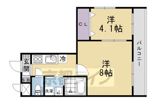 VIVACE丹波橋【201号室】の間取り