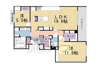 エリシア御所南Ⅱ【301号室】の間取り