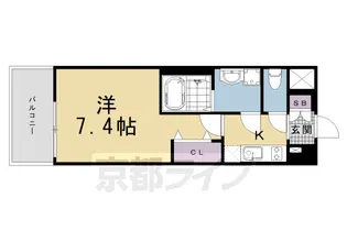 ソルアドバンスKYOTO上鳥羽口【705号室】の間取り